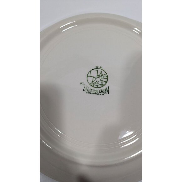 Vintage Syracuse China Oval Serving Platter Green Gold Trim - Picture 7 of 12